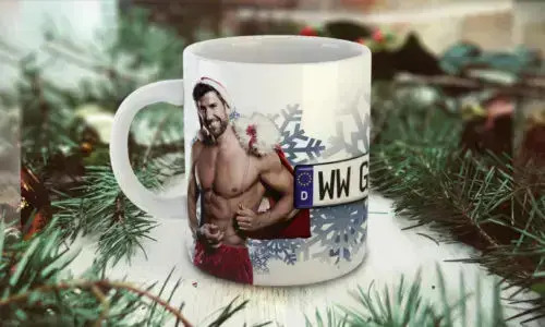 Tasse de Noël sexy avec l'homme
