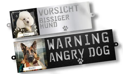 Elegant Dog Warning Sign Petline Royal – customizable with your own design
