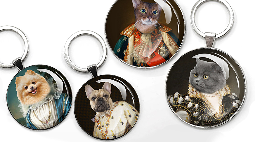 Keychain Round Pet Royal