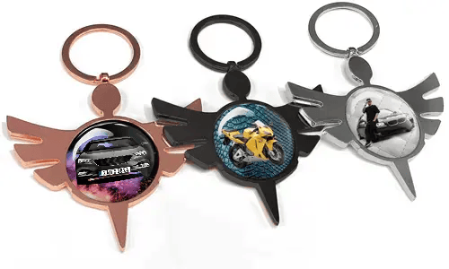 Rund engelnøglering bil – unik gave