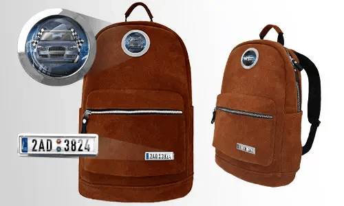 Zaino velluto marrone
