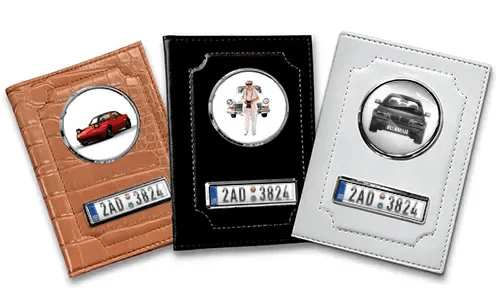 Porte-documents de voiture standard pour grand-mère avec voiture/photo et plaque d'immatriculation