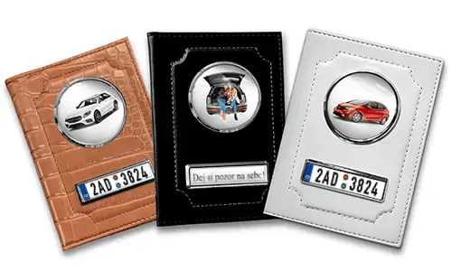 Standard Fahrzeugschein Hülle für Mütter mit Auto/Foto und Kennzeichen