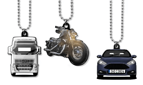 Porte-clés rétroviseur silhouette véhicule