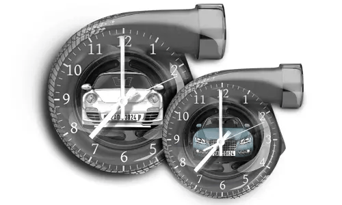 Dark Grey Wall Clock Turbine