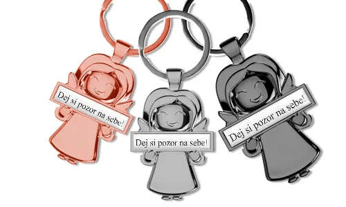 Klíčenka s andělem strážným - personalizovaná s textem