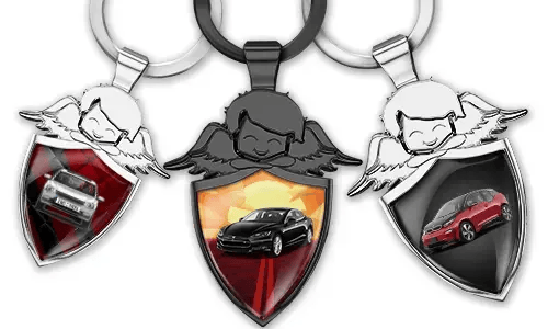 Llavero de ángel personalizado - regalo para un amante de los coches