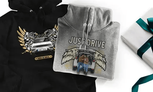 Sweat-shirt avec motif de voiture pour ton mari