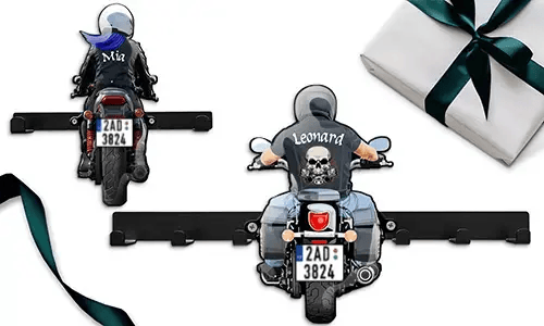 Personalizovaný držák na klíče s motorkou pro tvého miláčka se jménem