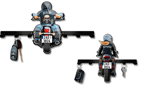 Stěnový držák na klíče motocykl jméno