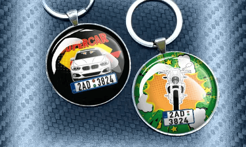 Keychain comic round