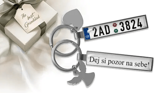 Portachiavi con targa personalizzata per il tuo nonno