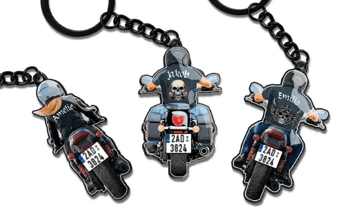 Biker keychain with your name!