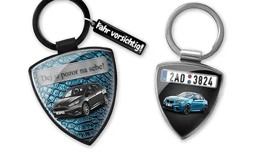 Sleutelhanger schild voor autoliefhebbers