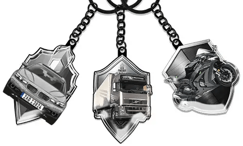 Nøglering skjold bil