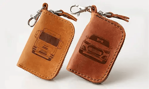 Nøglecover i ægte læder – Beige læder