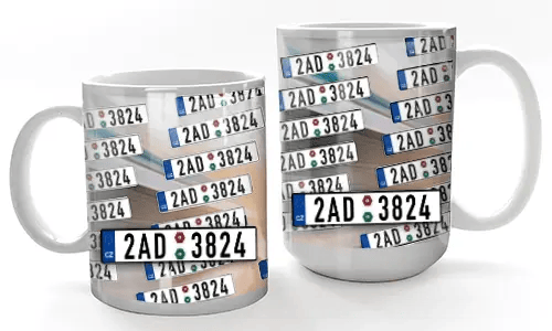 Tazas con matrículas
