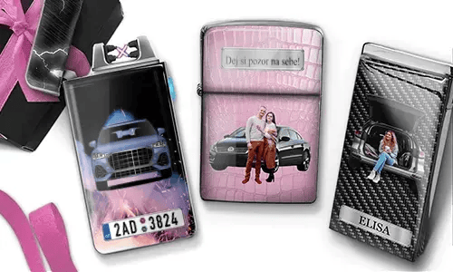 Coolline lighter with car/photo and license plate for your wife