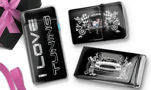 Feuerzeug Tuning mit Auto/Foto u. Kennzeichen für deine Schwester