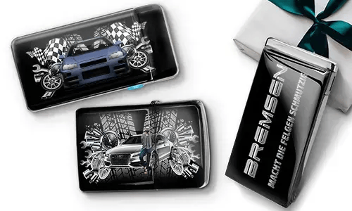 Tuning-Feuerzeug mit Auto/Foto und Nummernschild für deinen Freund