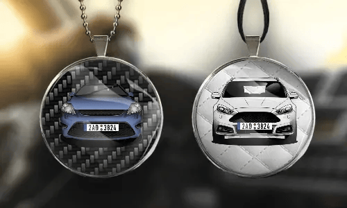 Car mirror chain - round