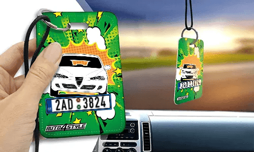 Autospiegelanhänger Comic Rechteck