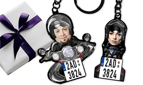 Personalizowany brelok do motocykla ze zdjęciem uroczego pary