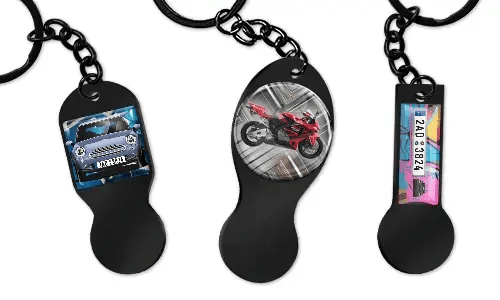 Portachiavi gettone carrello personalizzato