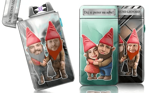 Personalised lighter garden gnomes - Electric
