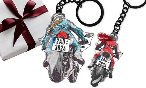 Llavero de moto deportiva – regalo para una pareja encantadora