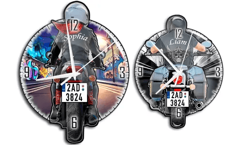 Wandklok-Motorfiets-met-Naam