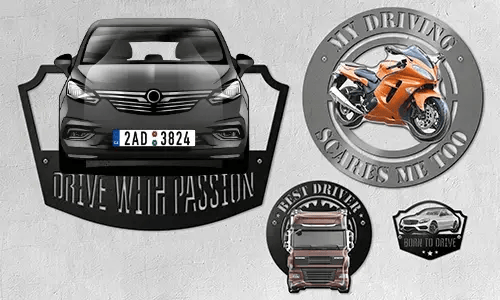 Wall decoration with your car, motorcycle or truck