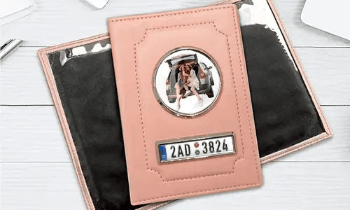 Car documents holder in hand