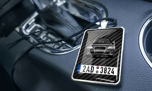 Rear view mirror trailer with the red car