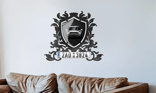 metallschild gestalten schwarz gepulvert auf dem Wand lasergravur schilder