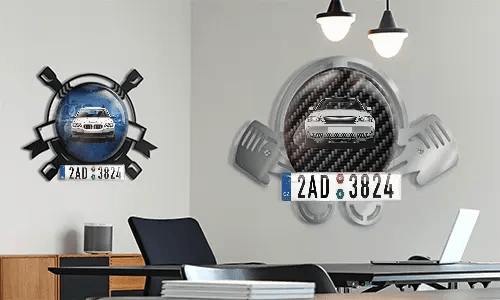 Autoschlüsselanhänger in zwei Varianten auf dem Wand bedruckter schlüsselanhänger