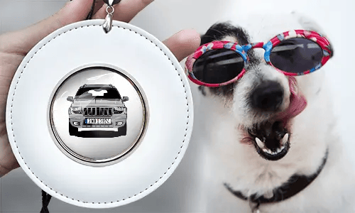 autospiegelanhänger mit foto von dem Hund rückspiegelanhänger mit foto