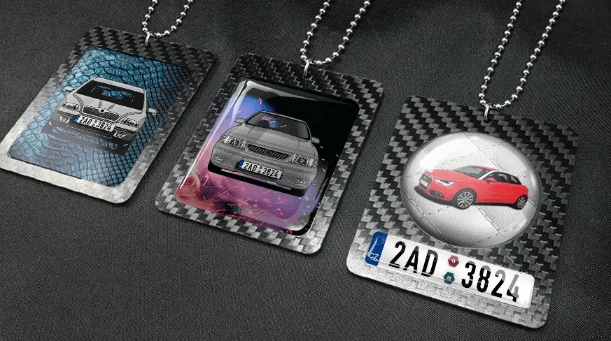 Chaîne de rétroviseur rectangulaire – Carbone