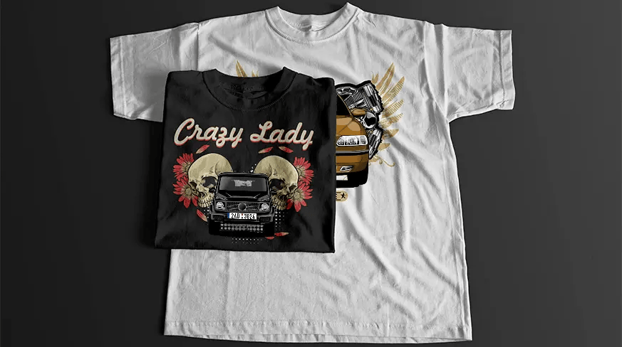 Camiseta con diseño de coche