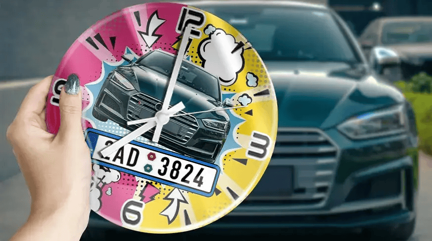 Wall Clock Comic - Car Silhouette